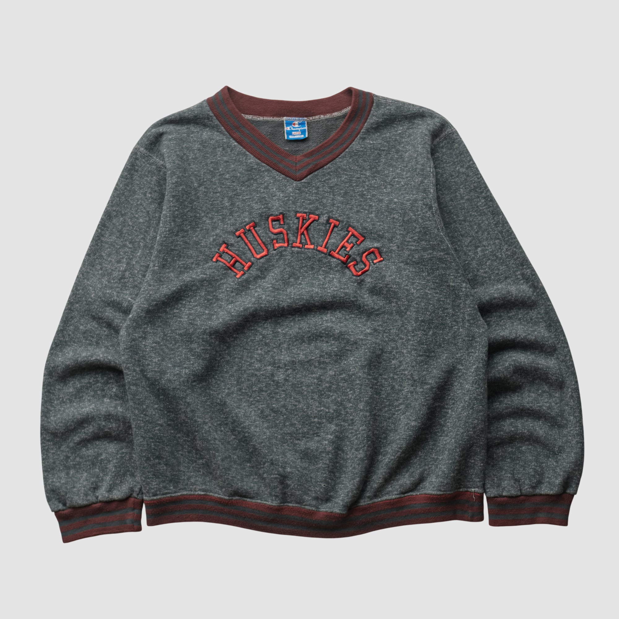 Northern Illinois Huskies Champion 80s Pullover Sweatshirt - Dark Heather Gray - XS by Fanatics Real Vintage