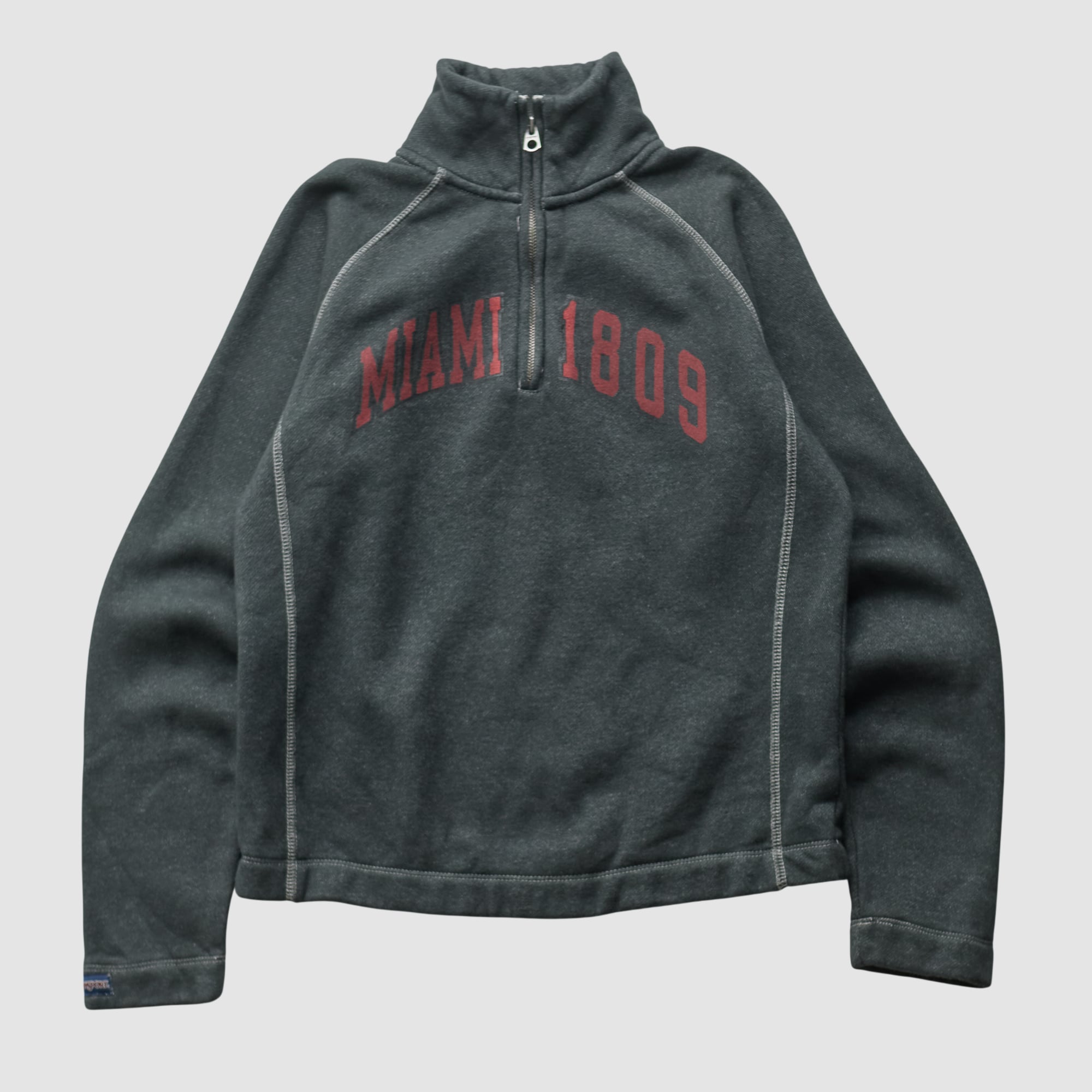 Miami University RedHawks Jansport 2000s 1/4 Zip Sweatshirt - Charcoal - XXS by Fanatics Real Vintage