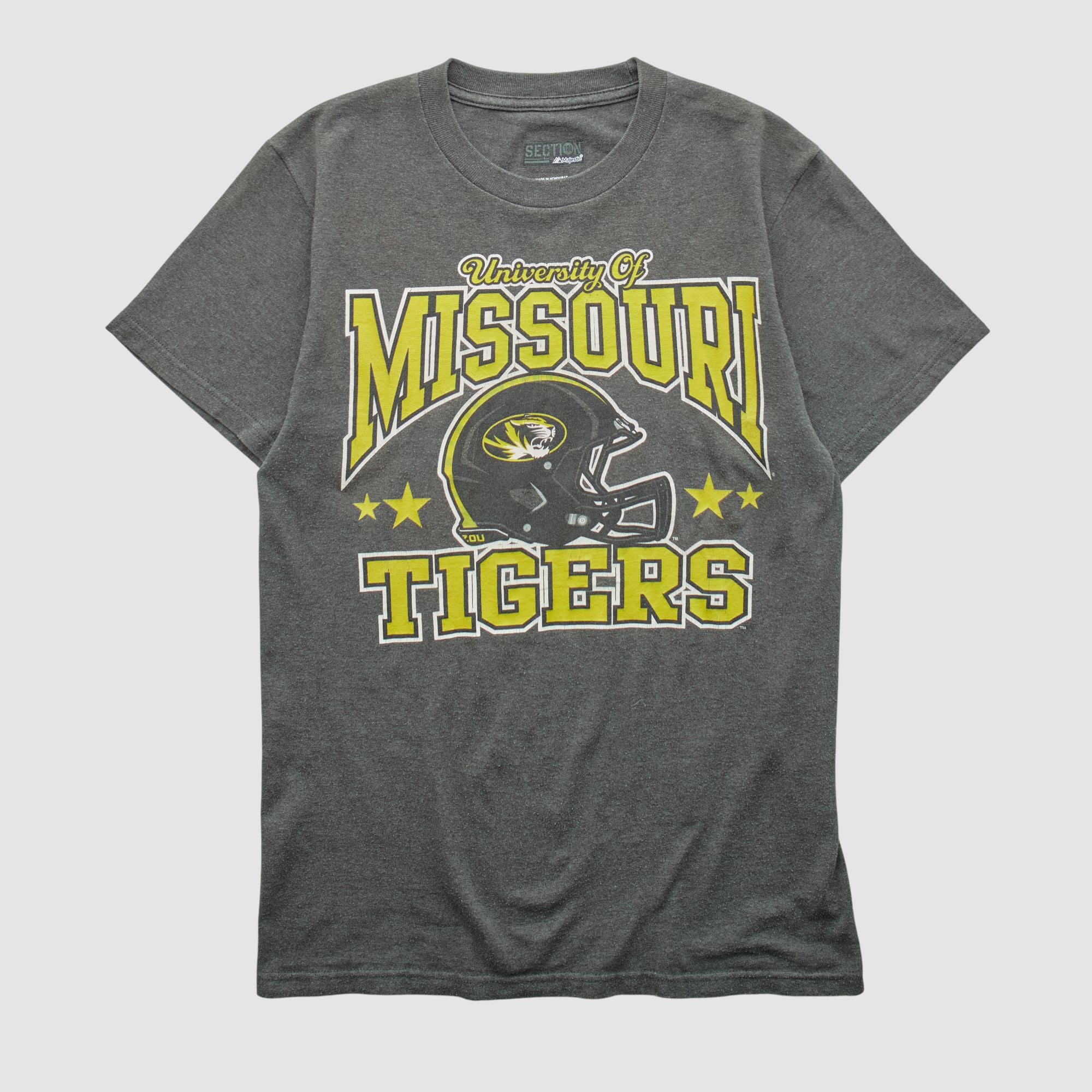 Missouri Tigers Majestic 2010s T-shirt - Dark Heather Gray - S by Fanatics Real Vintage