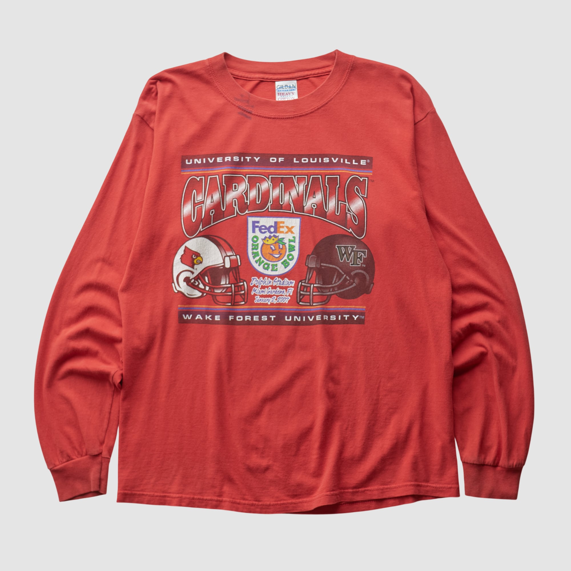 Orange Bowl Gildan 2007 Long Sleeve T-shirt - Red - M by Fanatics Real Vintage