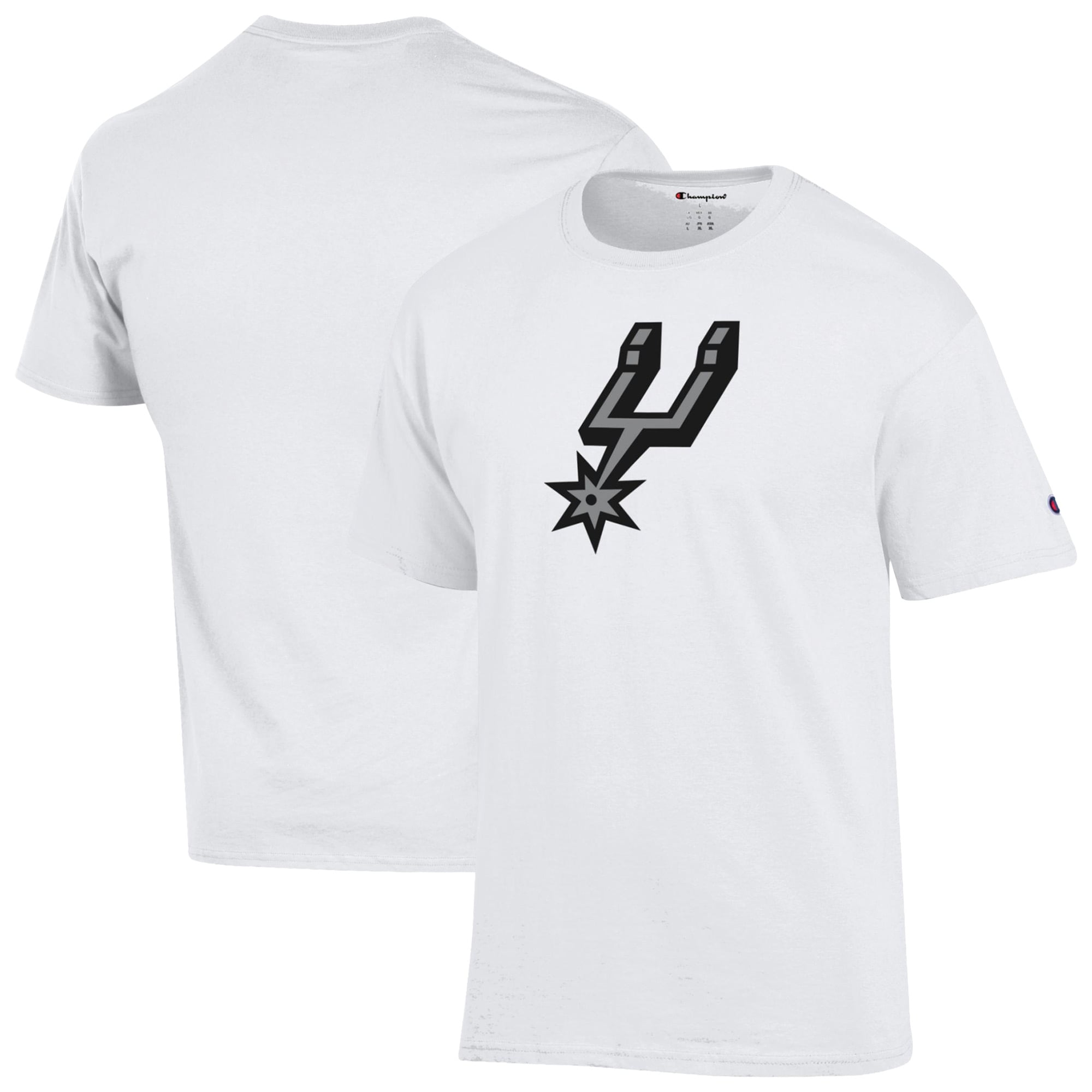 Men's Champion White San Antonio Spurs Jersey Cotton T-Shirt