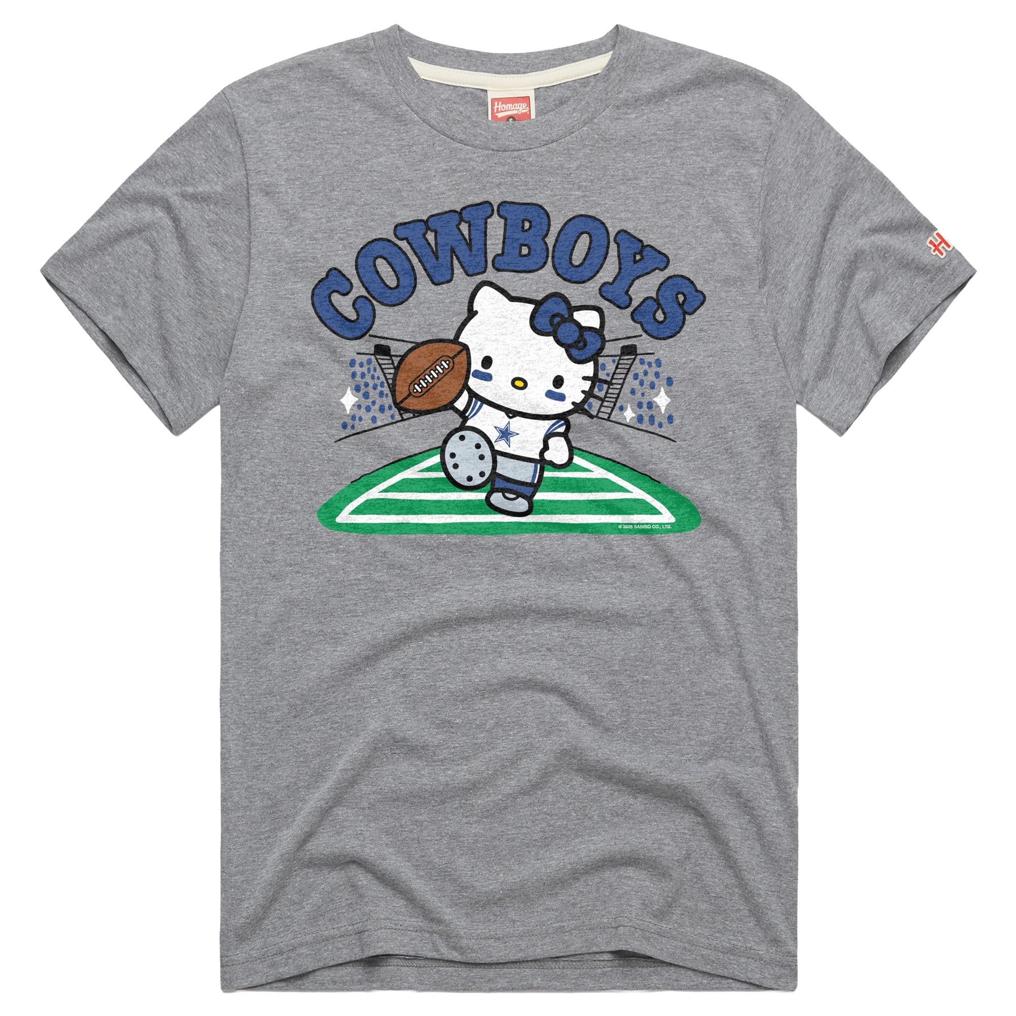 Men's and Women's Homage Gray Dallas Cowboys X Hello Kitty Triblend T-Shirt - Gray