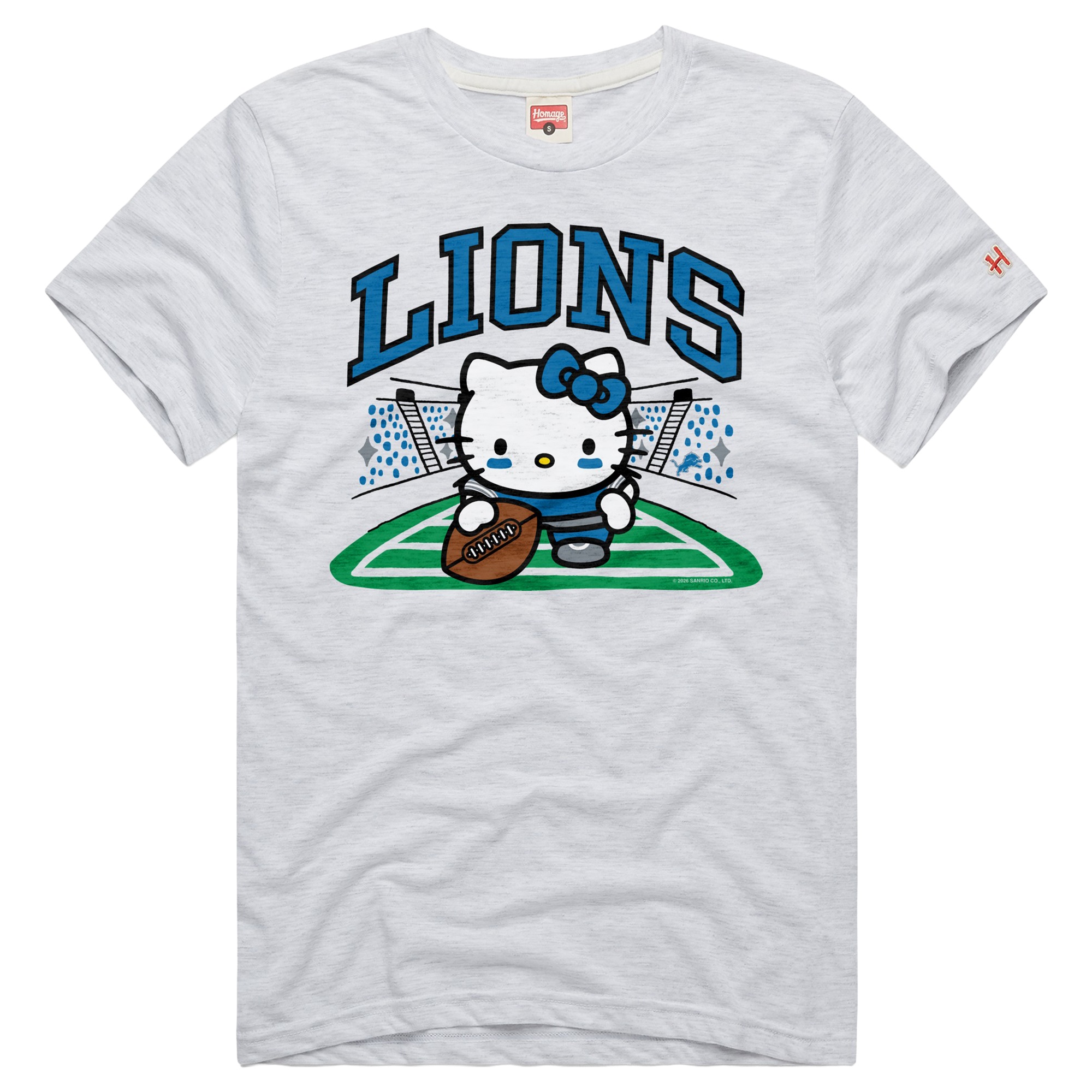 Unisex Homage Ash Detroit Lions x Hello Kitty Tri-Blend T-Shirt