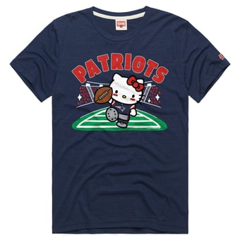 Unisex Homage Navy New England Patriots x Hello Kitty Tri-Blend T-Shirt
