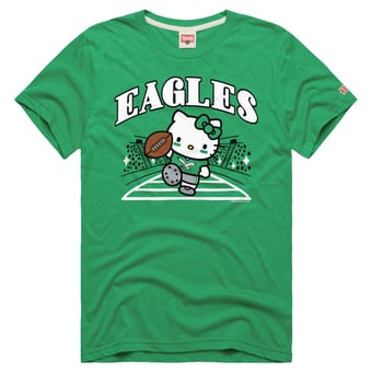 Unisex Homage Kelly Green Philadelphia Eagles x Hello Kitty Tri-Blend T-Shirt