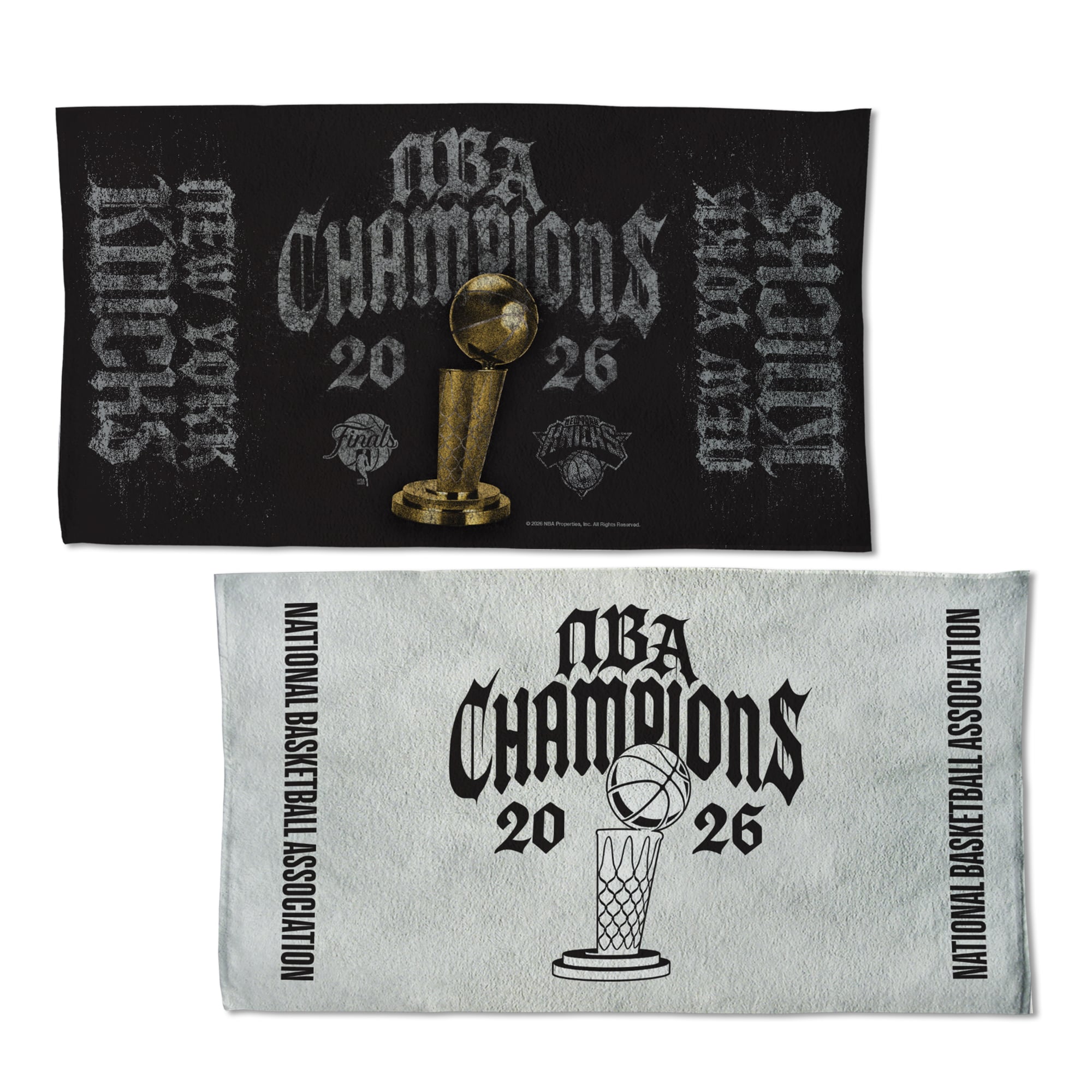 Serviette de vestiaire officielle 2 faces 22x42, New York Knicks, champion NBA 2026 - No Gender Taille: One Size Only