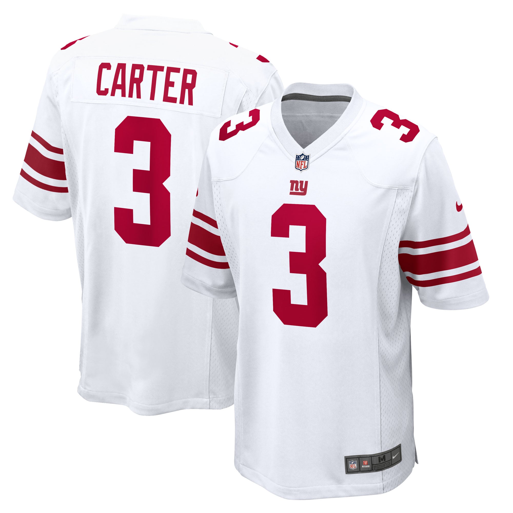 New York Giants Nike Game Road Jersey - White - Abdul Carter - Mens