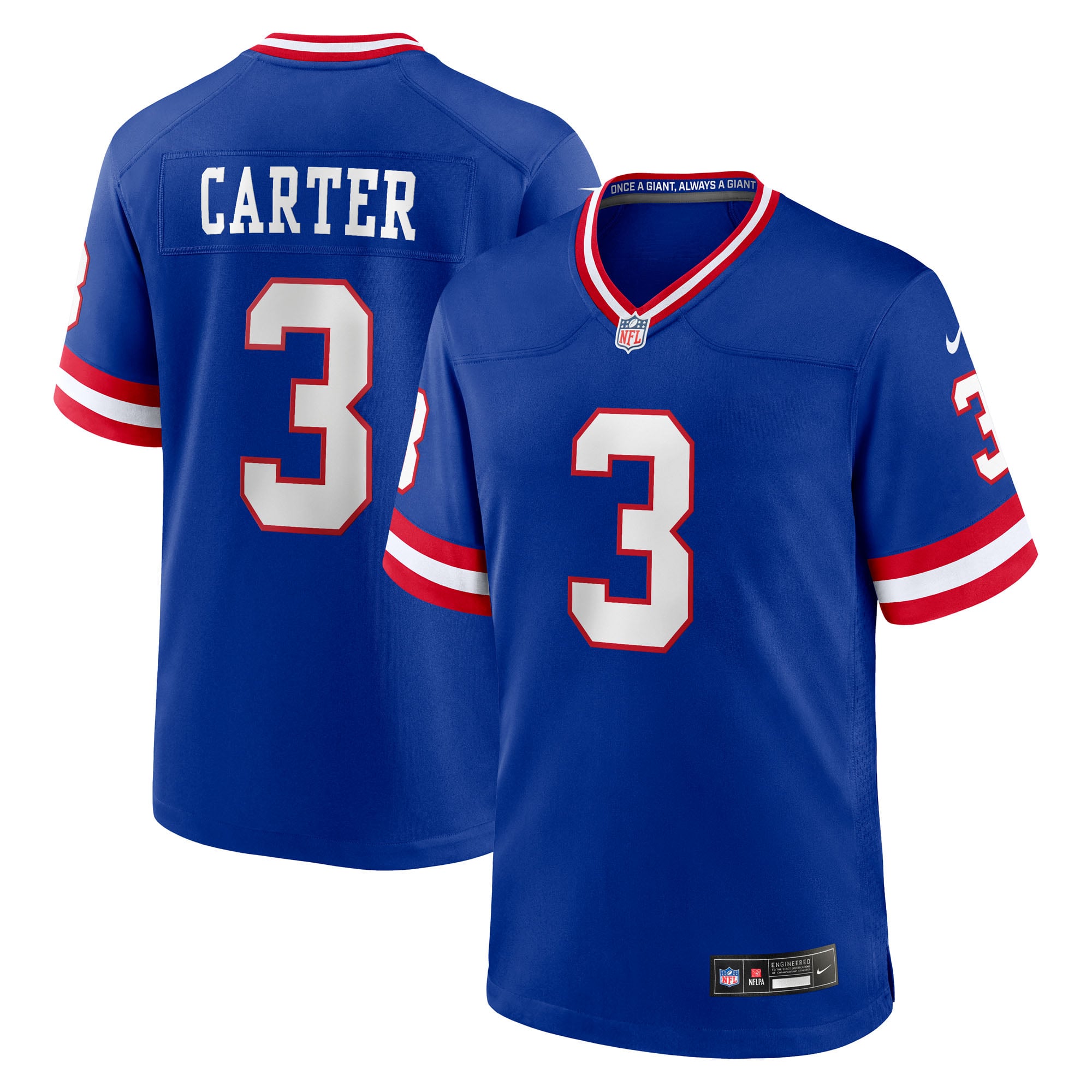 New York Giants Nike Game Secondary Alternate Jersey - Royal - Abdul Carter - Mens