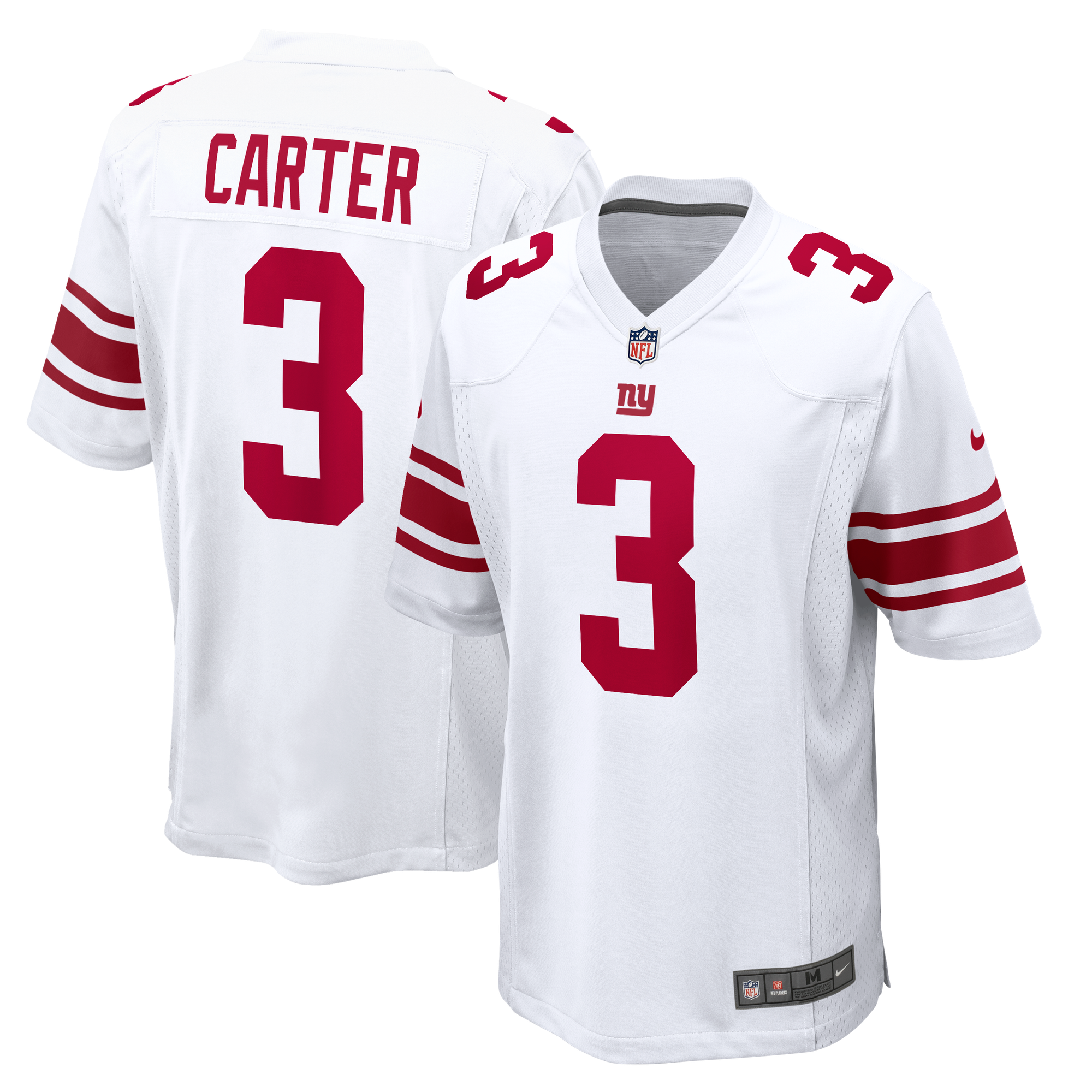 New York Giants Nike Game Road Jersey - White - Abdul Carter - Youth