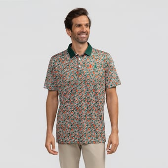 Men's Smith & Quinn Green Miami Hurricanes Poppies Teddy Polo