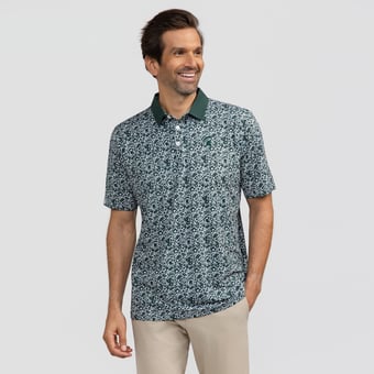 Men's Smith & Quinn Green Michigan State Spartans Poppies Teddy Polo