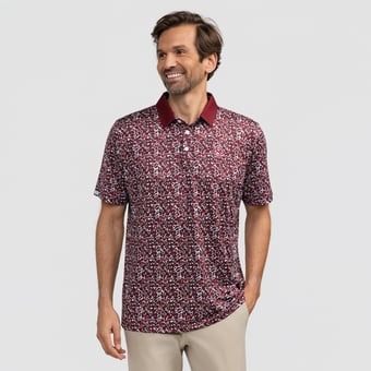 Men's Smith & Quinn Garnet South Carolina Gamecocks Poppies Teddy Polo