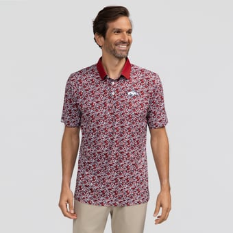 Men's Smith & Quinn Cardinal Arkansas Razorbacks Poppies Teddy Polo