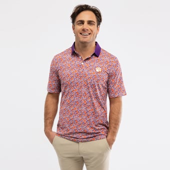 Men's Smith & Quinn Orange Clemson Tigers Poppies Teddy Polo