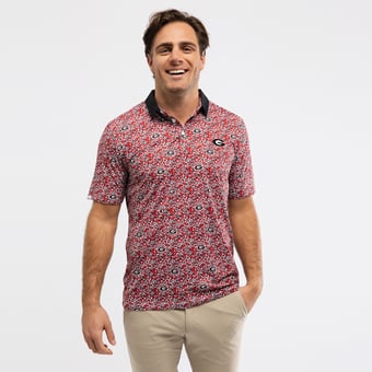 Men's Smith & Quinn Red Georgia Bulldogs Poppies Teddy Polo