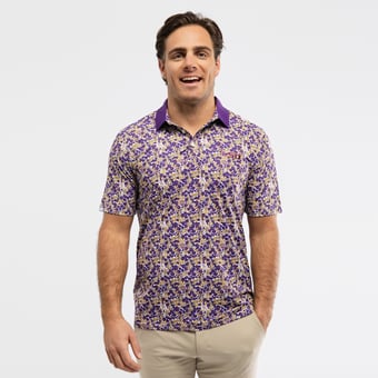 Men's Smith & Quinn Purple LSU Tigers Poppies Teddy Polo