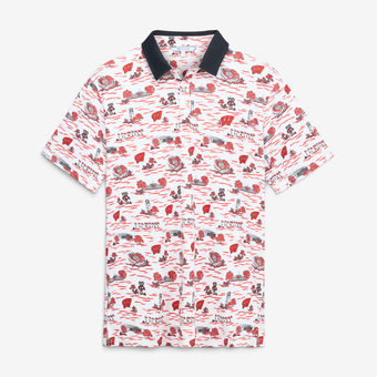 Men's Smith & Quinn White Wisconsin Badgers Toile Teddy Polo