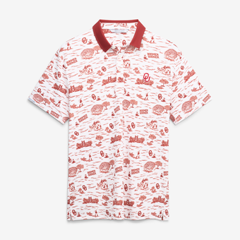 Men's Smith & Quinn White Oklahoma Sooners Toile Teddy Polo