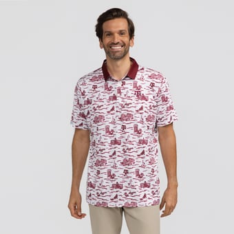 Men's Smith & Quinn White Texas A&M Aggies Toile Teddy Polo