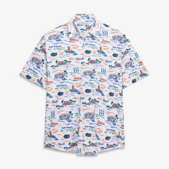 Men's Smith & Quinn White Florida Gators Toile Boatyard Button-Up Shirt