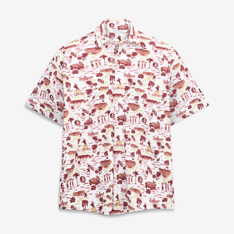 Men's Smith & Quinn White Florida State Seminoles Toile Boatyard Button-Up Shirt