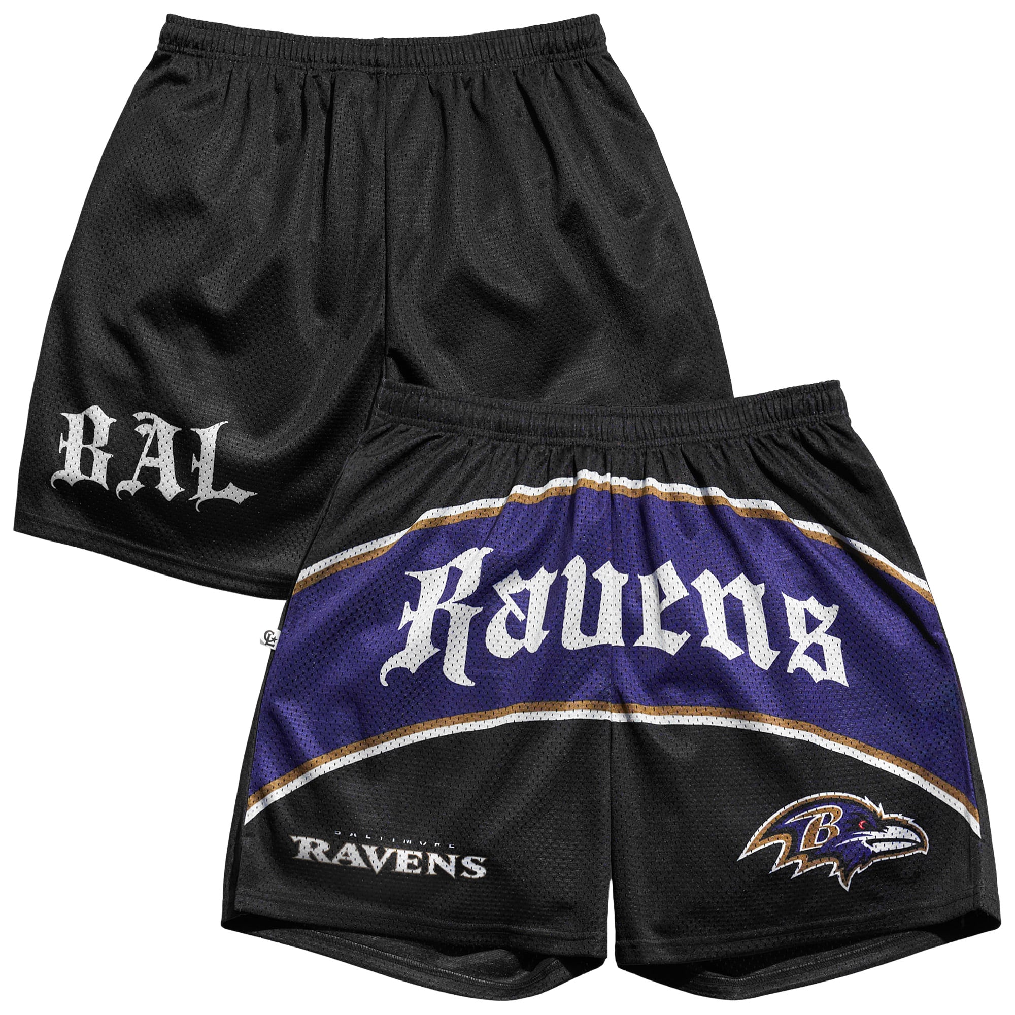 Men's Chalk Line Black Baltimore Ravens Victorian Retro Shorts