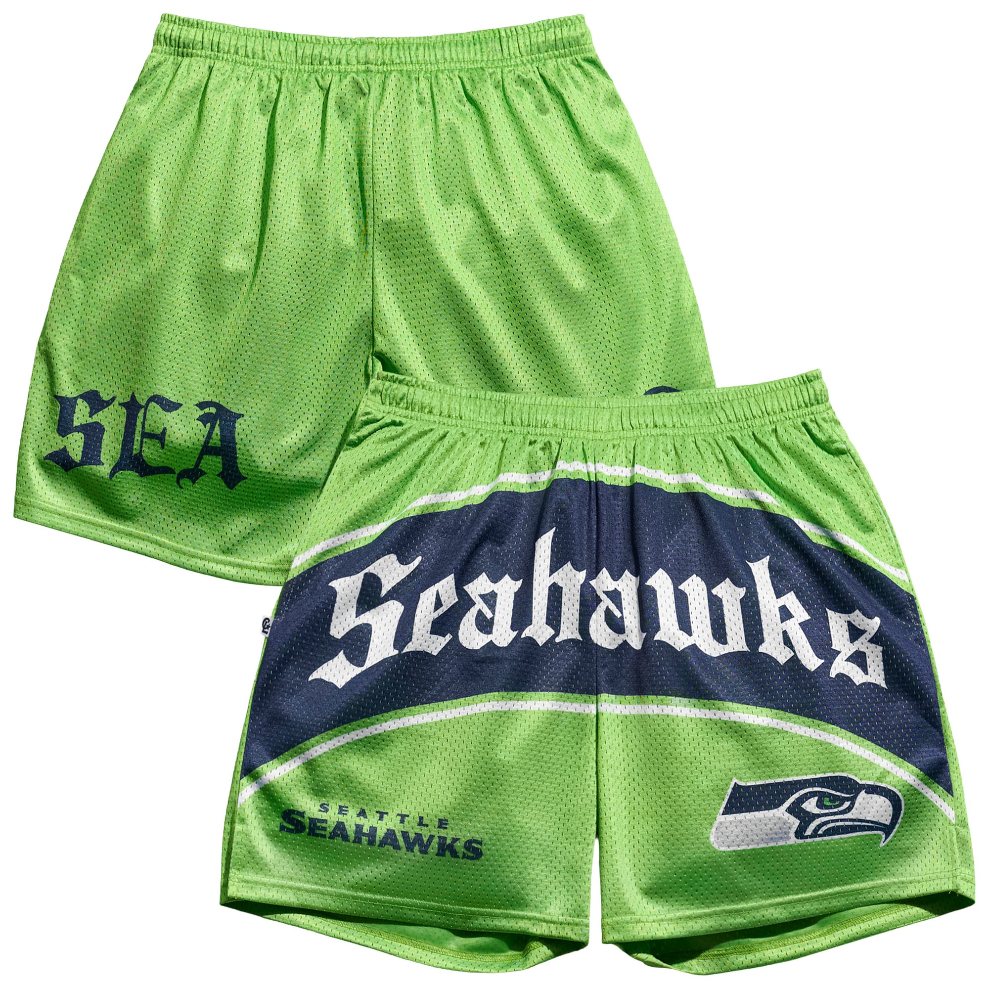 Men's Chalk Line Neon Green Seattle Seahawks Victorian Retro Shorts