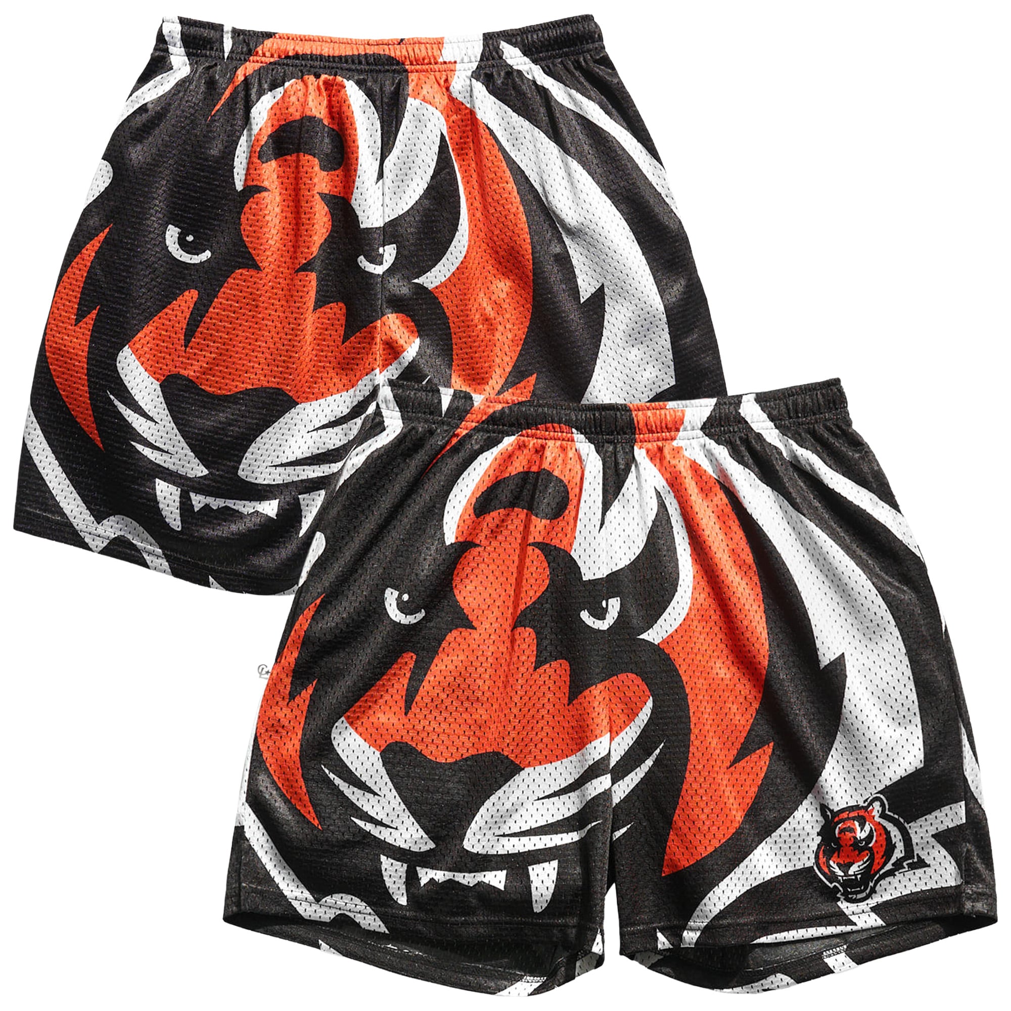 Men's Chalk Line Black Cincinnati Bengals Big Logo Retro Shorts