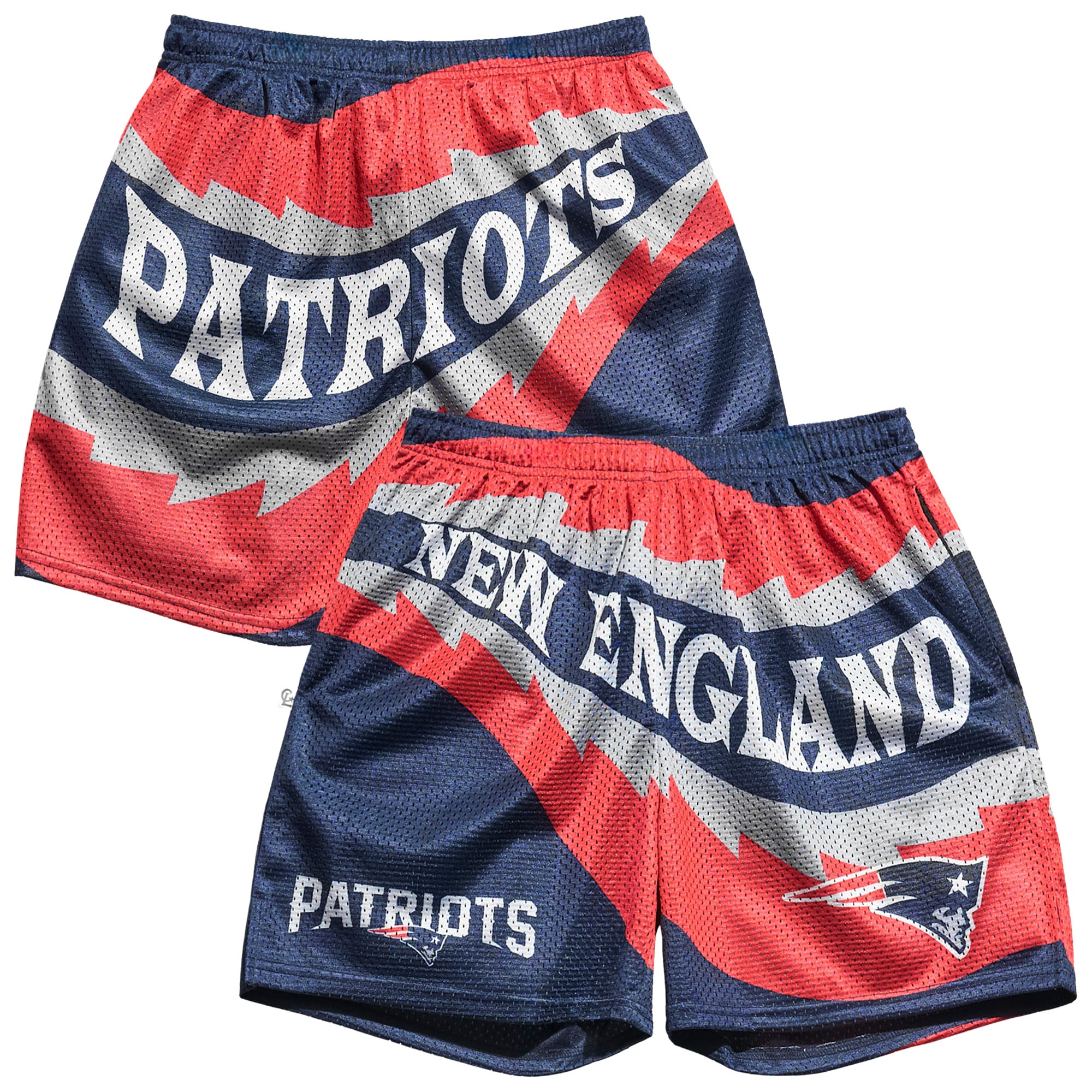 Men's Chalk Line Navy New England Patriots Saw Blade Retro Shorts