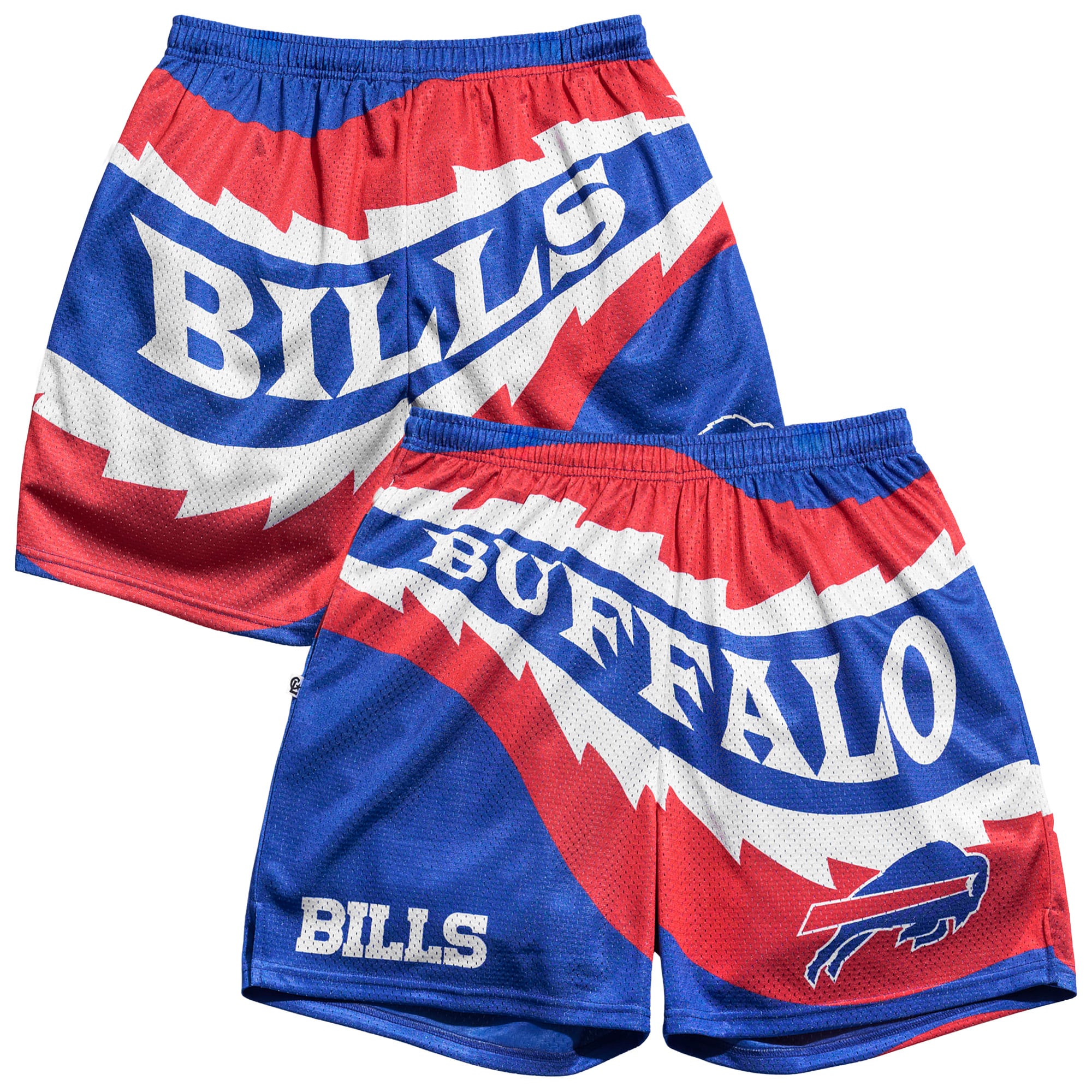 Men's Chalk Line Royal/Red Buffalo Bills Saw Blade Retro Shorts