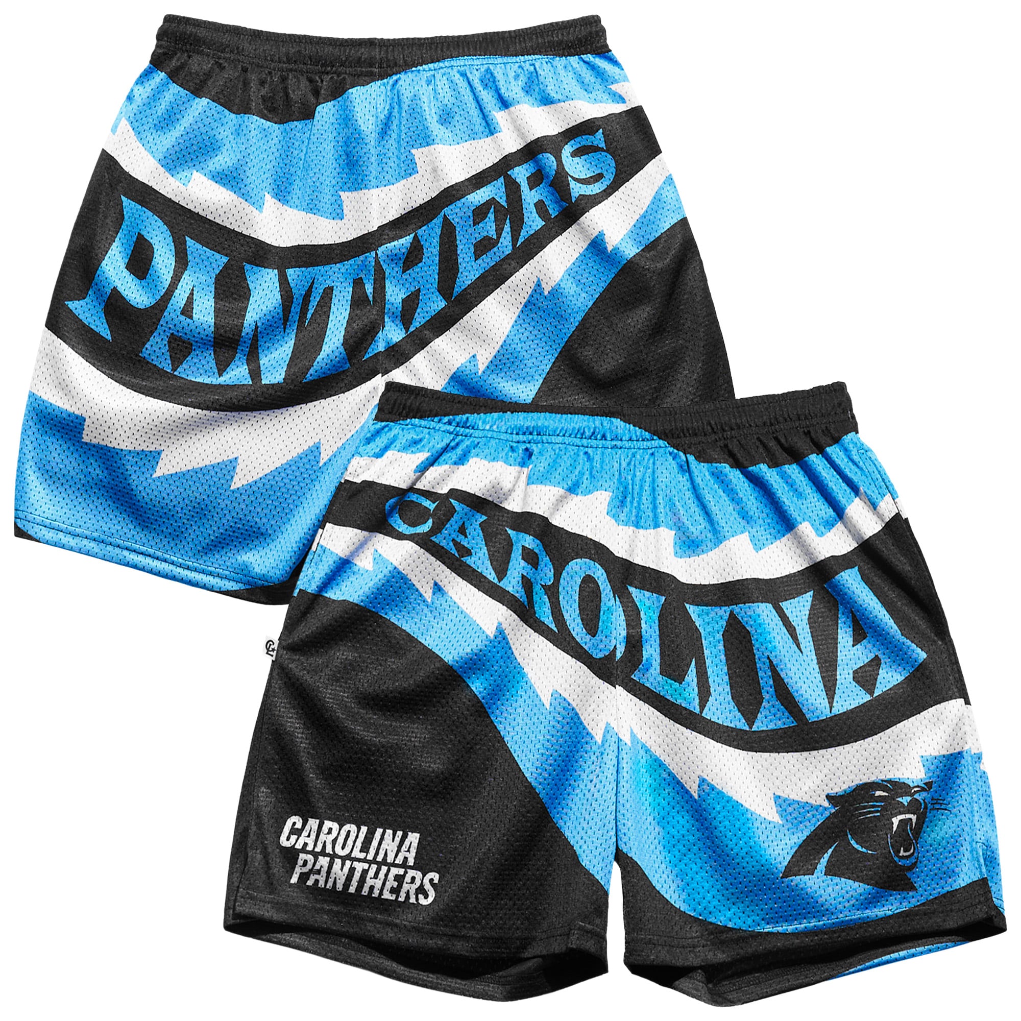 Men's Chalk Line Black Carolina Panthers Saw Blade Retro Shorts