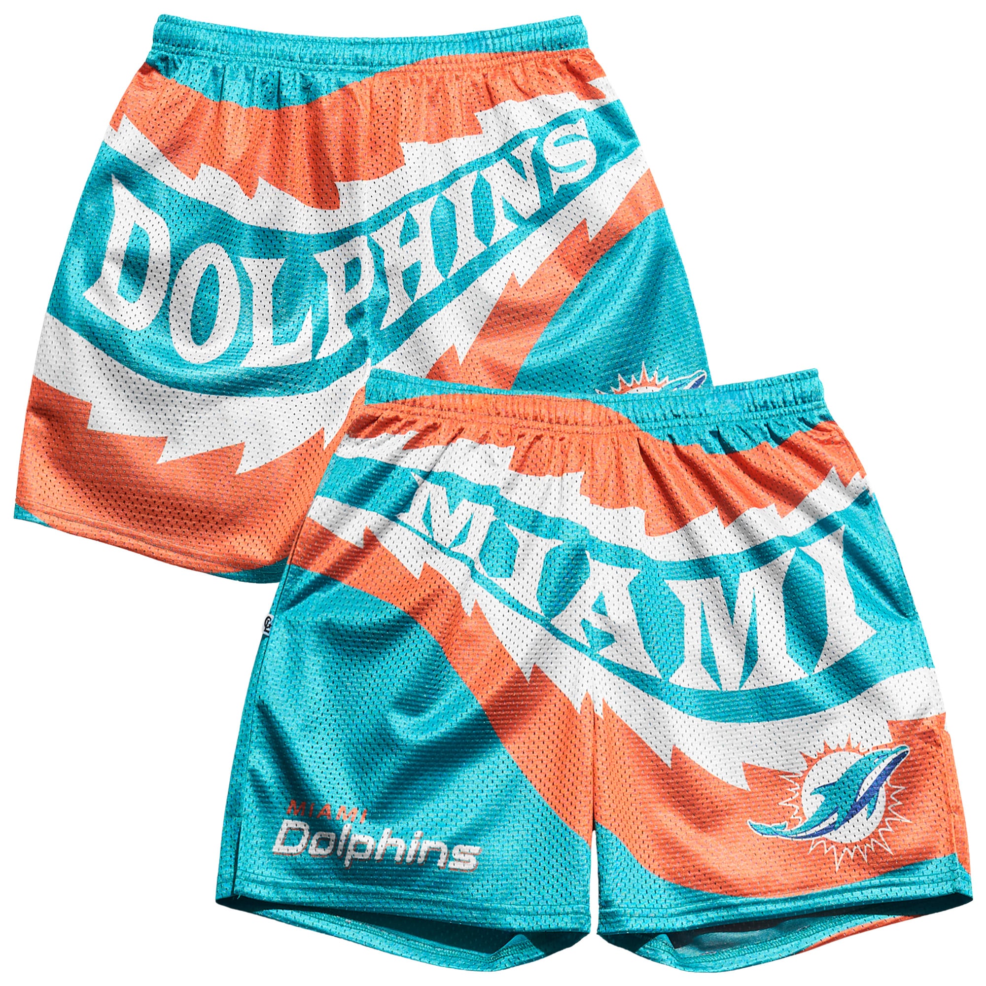 Men's Chalk Line Aqua Miami Dolphins Saw Blade Retro Shorts