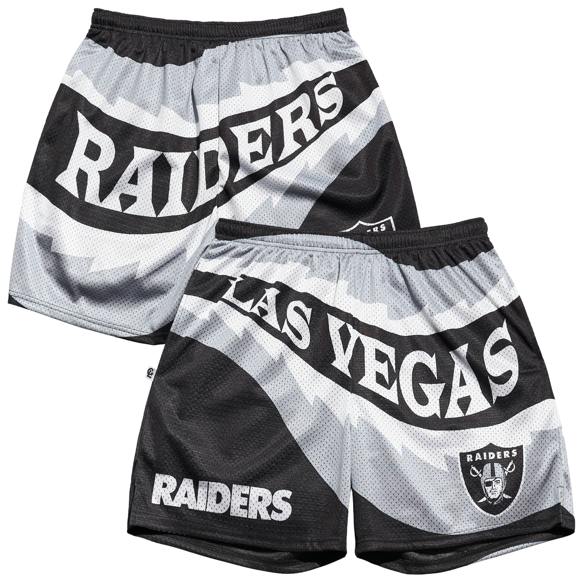 Men's Chalk Line Black Las Vegas Raiders Saw Blade Retro Shorts