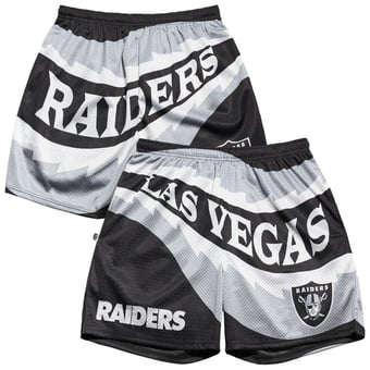 Men's Chalk Line Black Las Vegas Raiders Saw Blade Retro Shorts