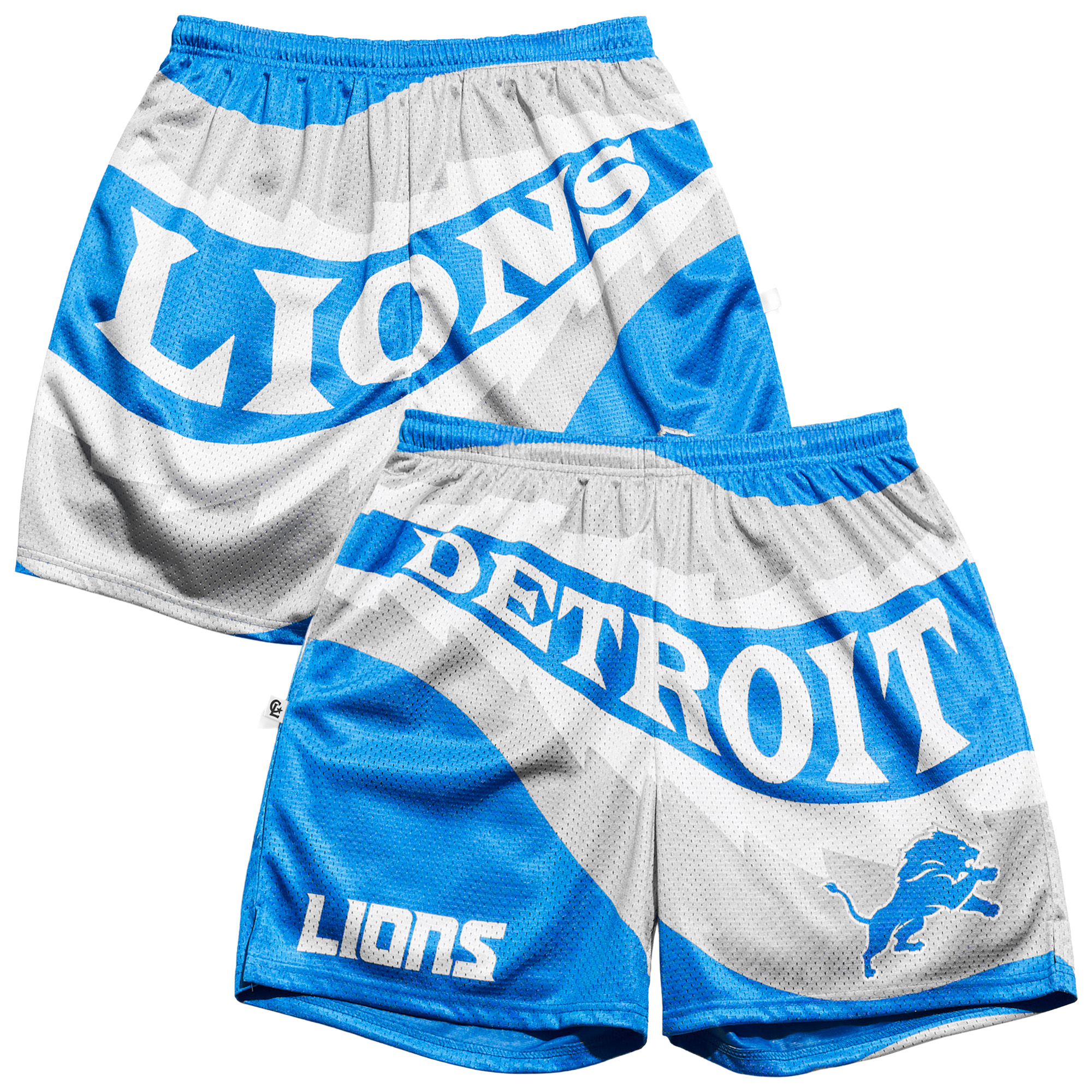 Men's Chalk Line Blue Detroit Lions Saw Blade Retro Shorts