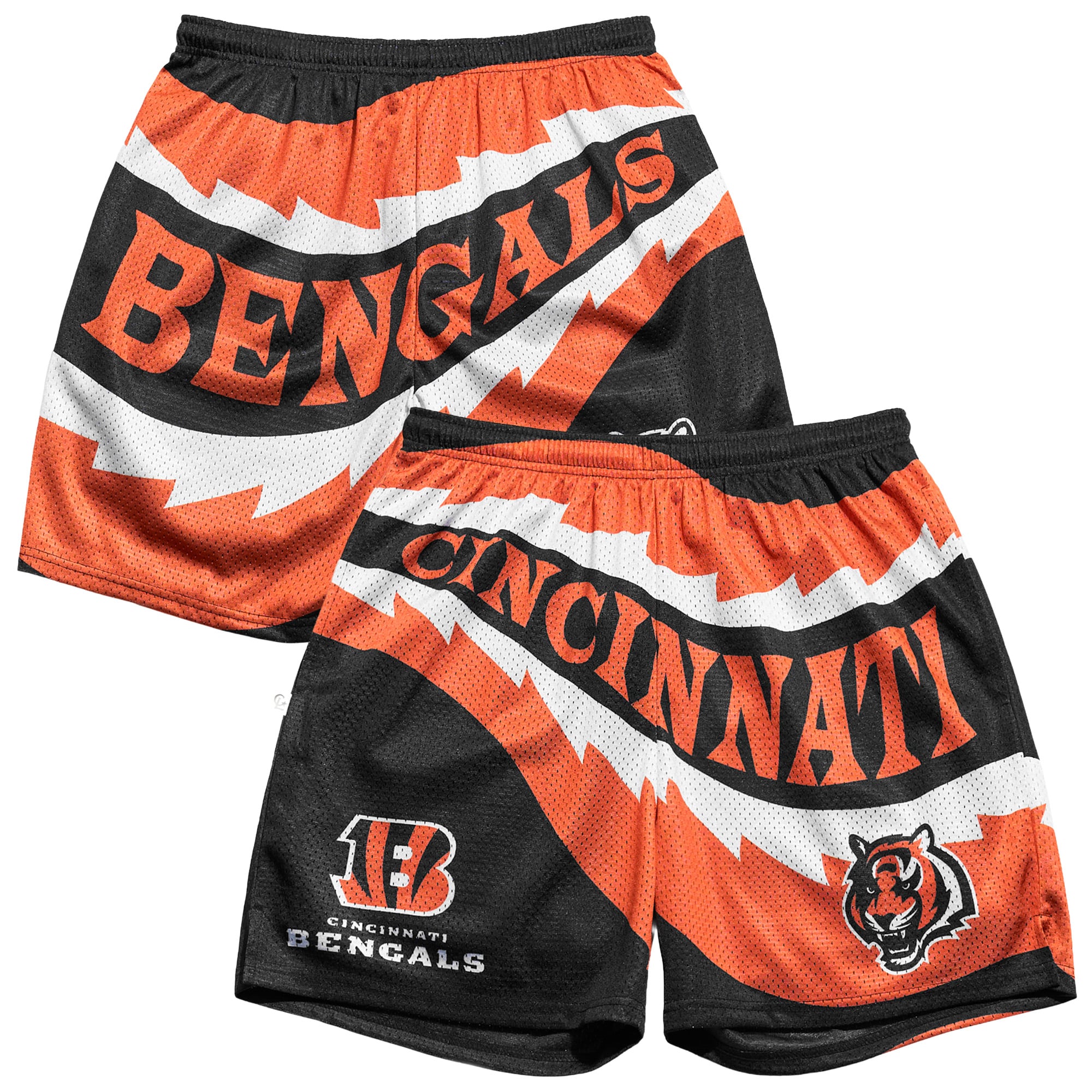 Men's Chalk Line Black Cincinnati Bengals Saw Blade Retro Shorts