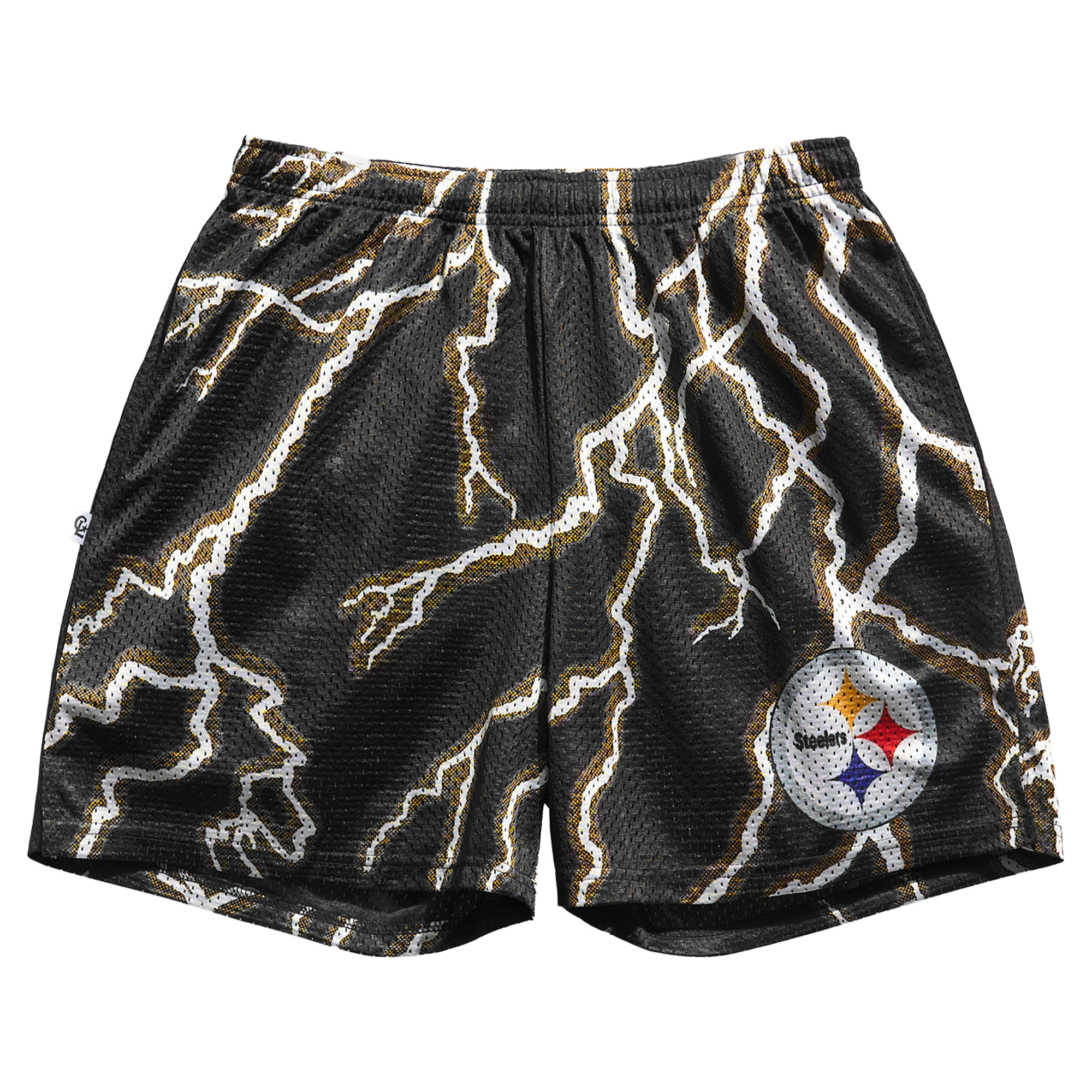 Men's Chalk Line Black Pittsburgh Steelers Lightning Retro Shorts