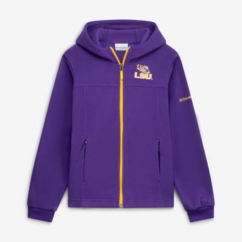 Youth Columbia  Purple LSU Tigers Flanker Fleece Full-Zip Hoodie