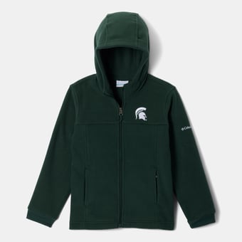 Youth Columbia  Green Michigan State Spartans Flanker Fleece Full-Zip Hoodie