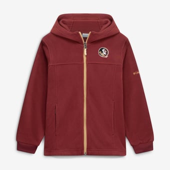 Youth Columbia  Garnet Florida State Seminoles Flanker Fleece Full-Zip Hoodie