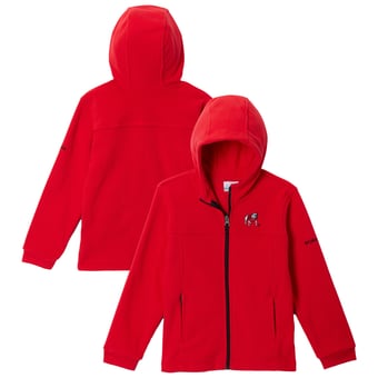 Youth Columbia  Red Georgia Bulldogs Flanker Fleece Full-Zip Hoodie