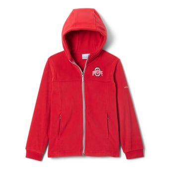 Youth Columbia  Scarlet Ohio State Buckeyes Flanker Fleece Full-Zip Hoodie
