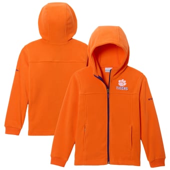 Youth Columbia  Orange Clemson Tigers Flanker Fleece Full-Zip Hoodie