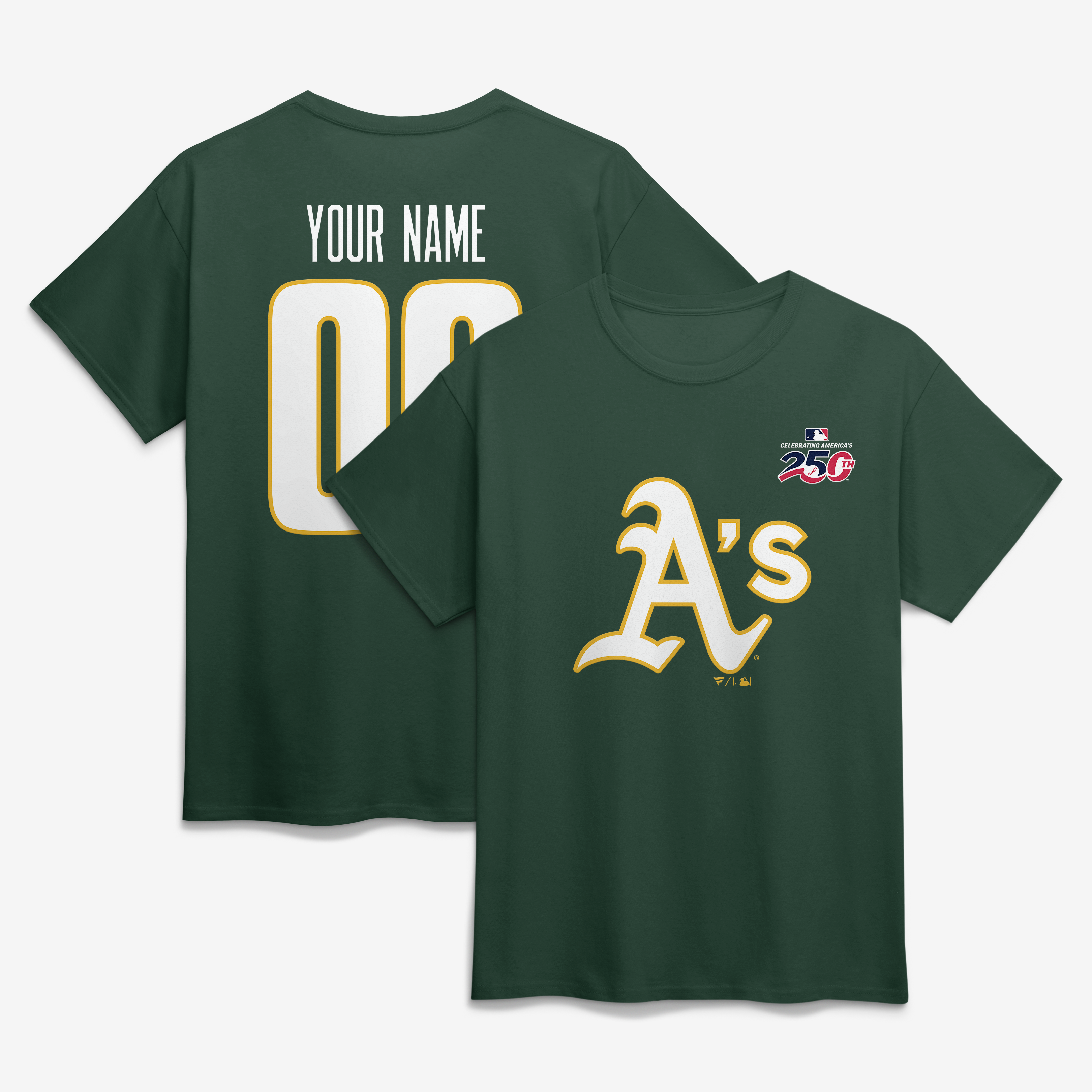 Men’s Green Athletics Celebrating America’s 250th Personalized Name & Number T-Shirt Men’s Green Athletics Celebrating America’s 250th Personalized Name & Number T-Shirt