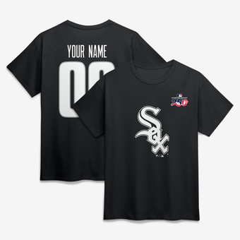 Men's Black Chicago White Sox Celebrating America's 250th Personalized Name & Number T-Shirt
