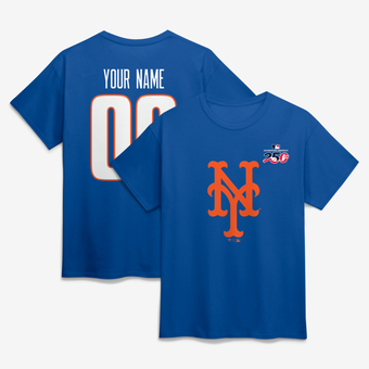 Men's Royal New York Mets Celebrating America's 250th Personalized Name & Number T-Shirt