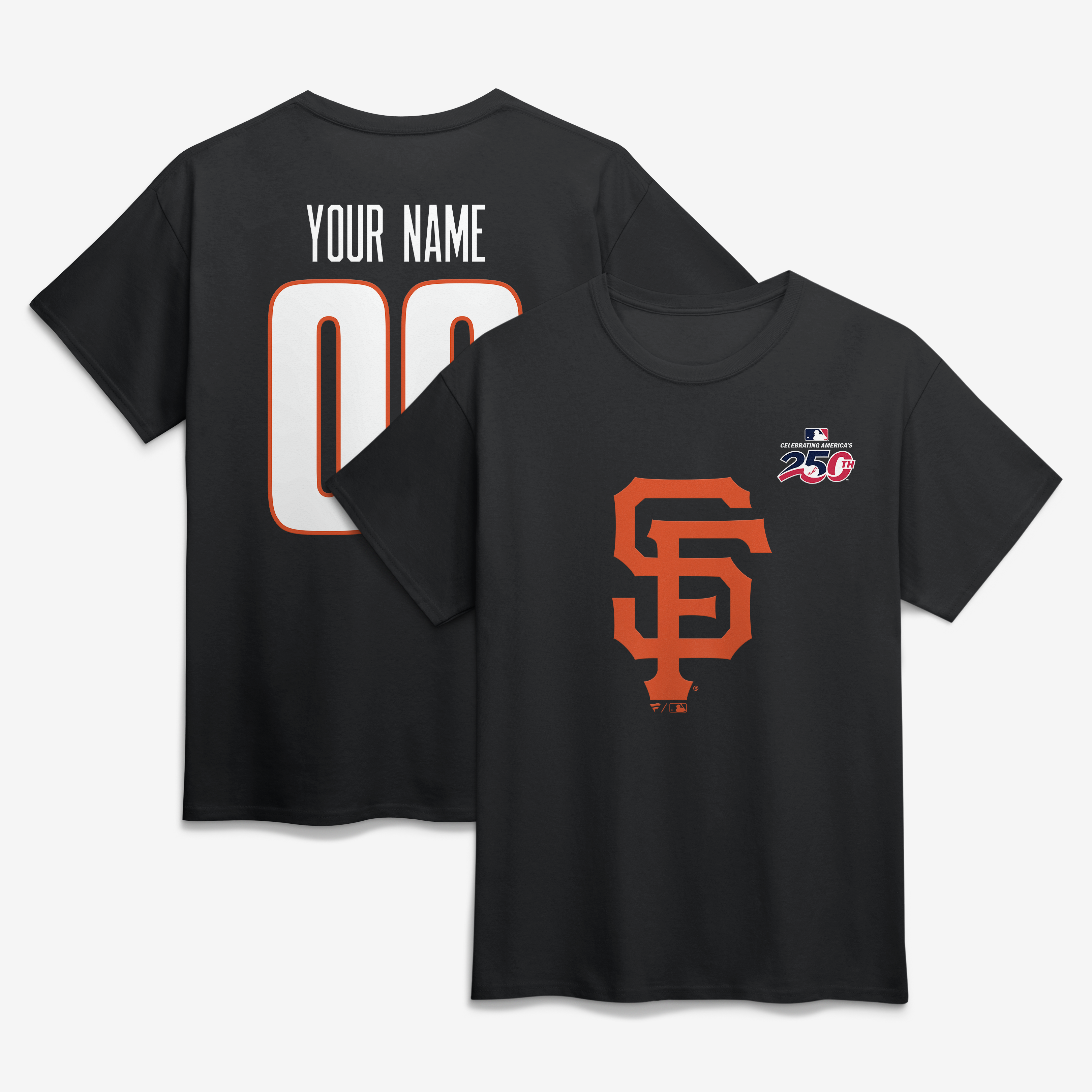 Men’s Black San Francisco Giants Celebrating America’s 250th Personalized Name & Number T-Shirt Men’s Black San Francisco Giants Celebrating America’s 250th Personalized Name & Number T-Shirt