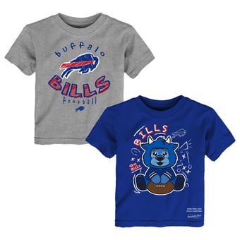 Toddler Mitchell & Ness  Royal/Heather Gray Buffalo Bills Two-Pack Sketched Up T-Shirt Set