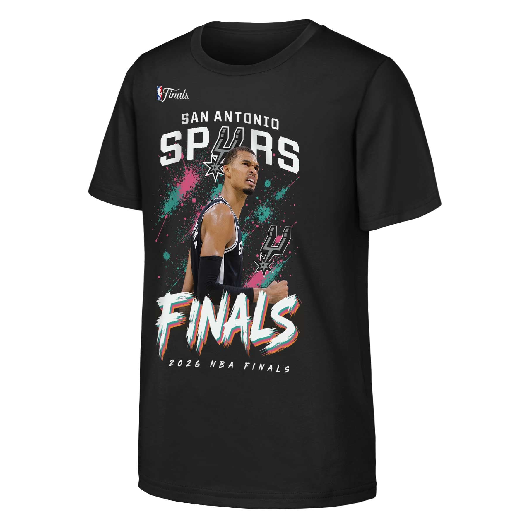 Youth Outerstuff Victor Wembanyama Black San Antonio Spurs 2026 NBA Finals Grit T-Shirt