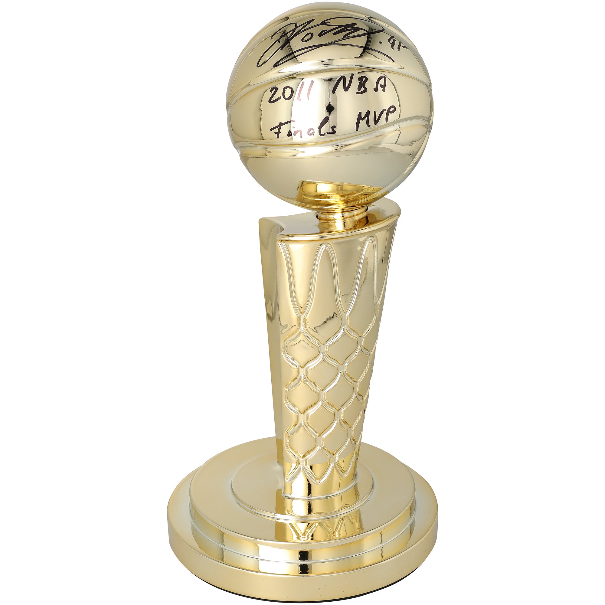 Dirk Nowitzki Dallas Mavericks Autographed 12" Larry O'Brien Replica Trophy with "2011 Finals MVP" Inscription